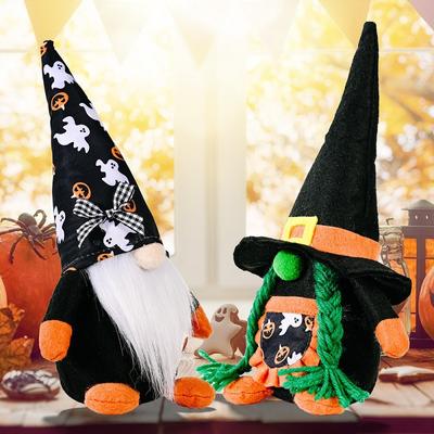 2pcs Halloween Doll Ghost Handmade Plush Gnome Swedish Holiday Party Decoration