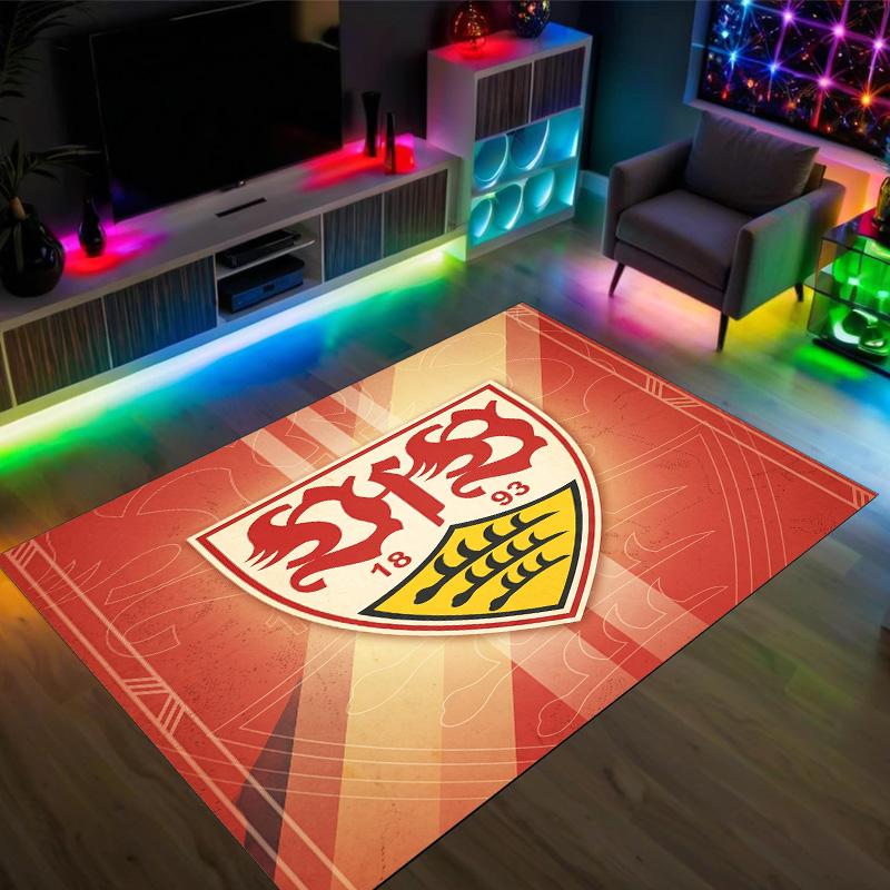 VfB Stuttgart Design Crystal Velvet Carpet Cozy Non?Slip Printed Rug For Bedroom Living Room Entrance