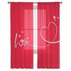 Valentinstag Love Line Moderne Tüllvorhänge für Wohnzimmer, Schlafzimmer, Zuhause, Küche, Fenster, transparente Vorhänge