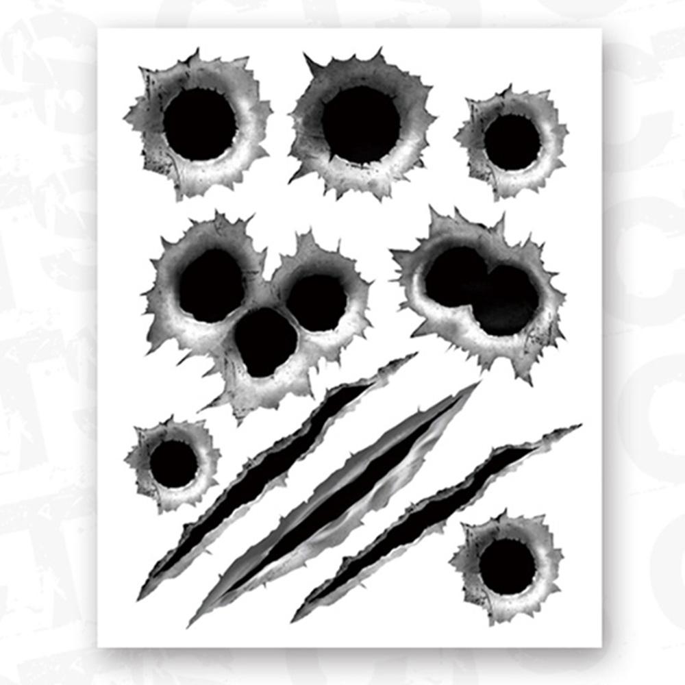 1Pcs 23*29cm Car Stickers Simulated 3D Bullet Hole DIY Car War Styling Accessories Motorcycle Scratch Car Stickers And Decals