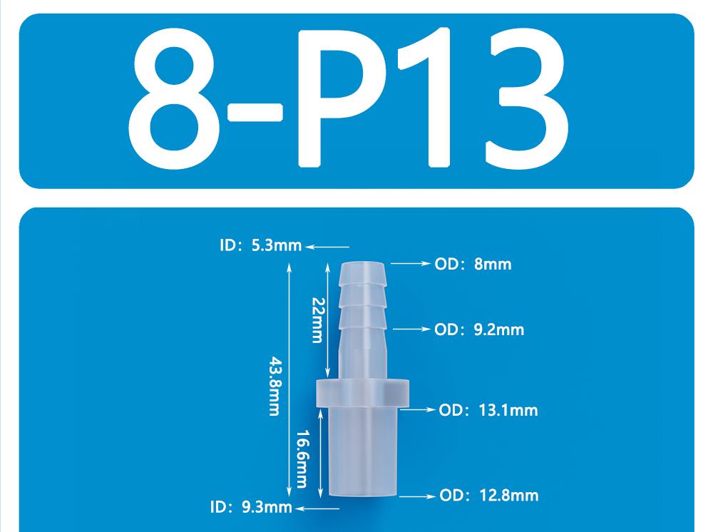 Plastic PP Flat Mouth Pagoda Straight Through Semi Transparent Socket Direct Joint Soft and Hard Pipe Docking Socket Direct