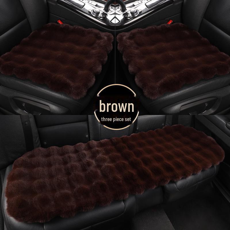 Ensemble de coussins de voiture en velours à bulles d'hiver Cross-Border, trois pièces - Chaud et confortable, sans étiquette
