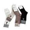 Autumn and Winter Bear Embroidered Bow Cartoon Versatile Mid-calf Socks for Women In Contrasting Colors Cute Cartoon Dot Pile Socks