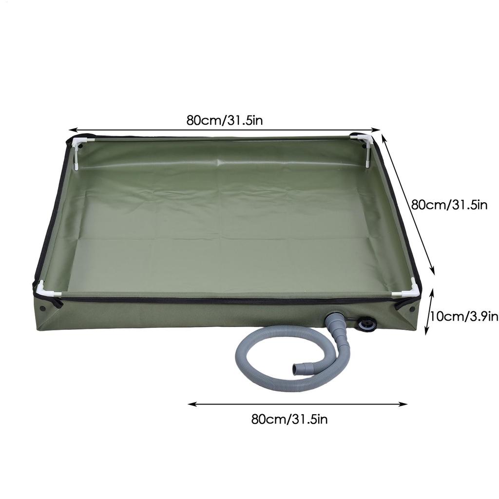 Outdoor Folding Shower Enclosure Base Foldable Shower Base Drainage Hole Basin Waterproof Tent Awning Bottom for Camping Travel