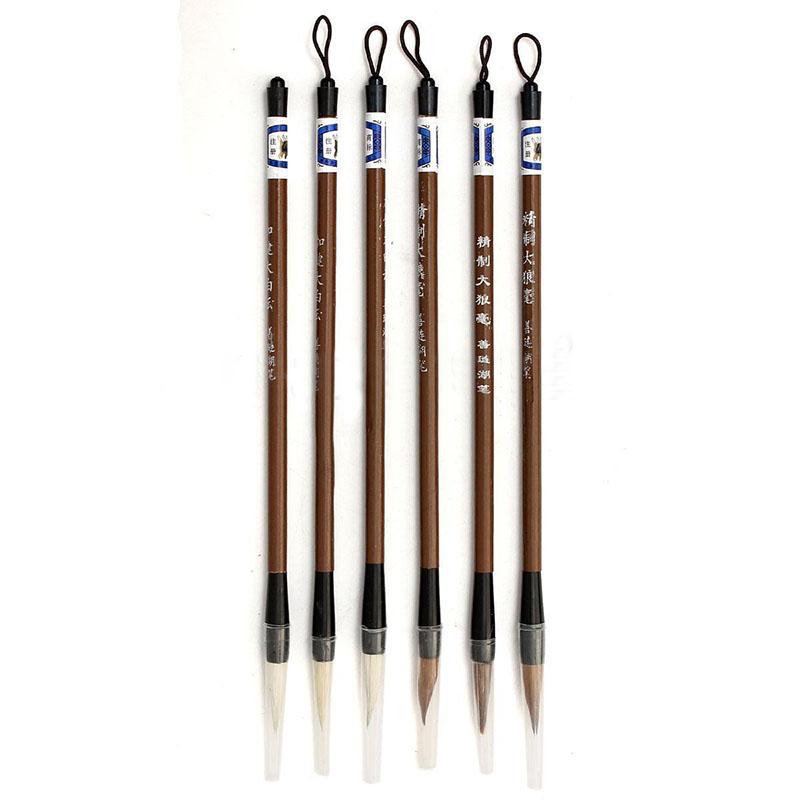 6pcs New Chinese Japanese Water Ink Painting Writing Calligraphy Brush Pen Set
