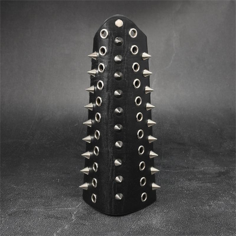 Multiuse Punk Arm Cuff PU Leather Arm Bracers With Secure Laceup Design For Music Festival Masquerades Party Photography