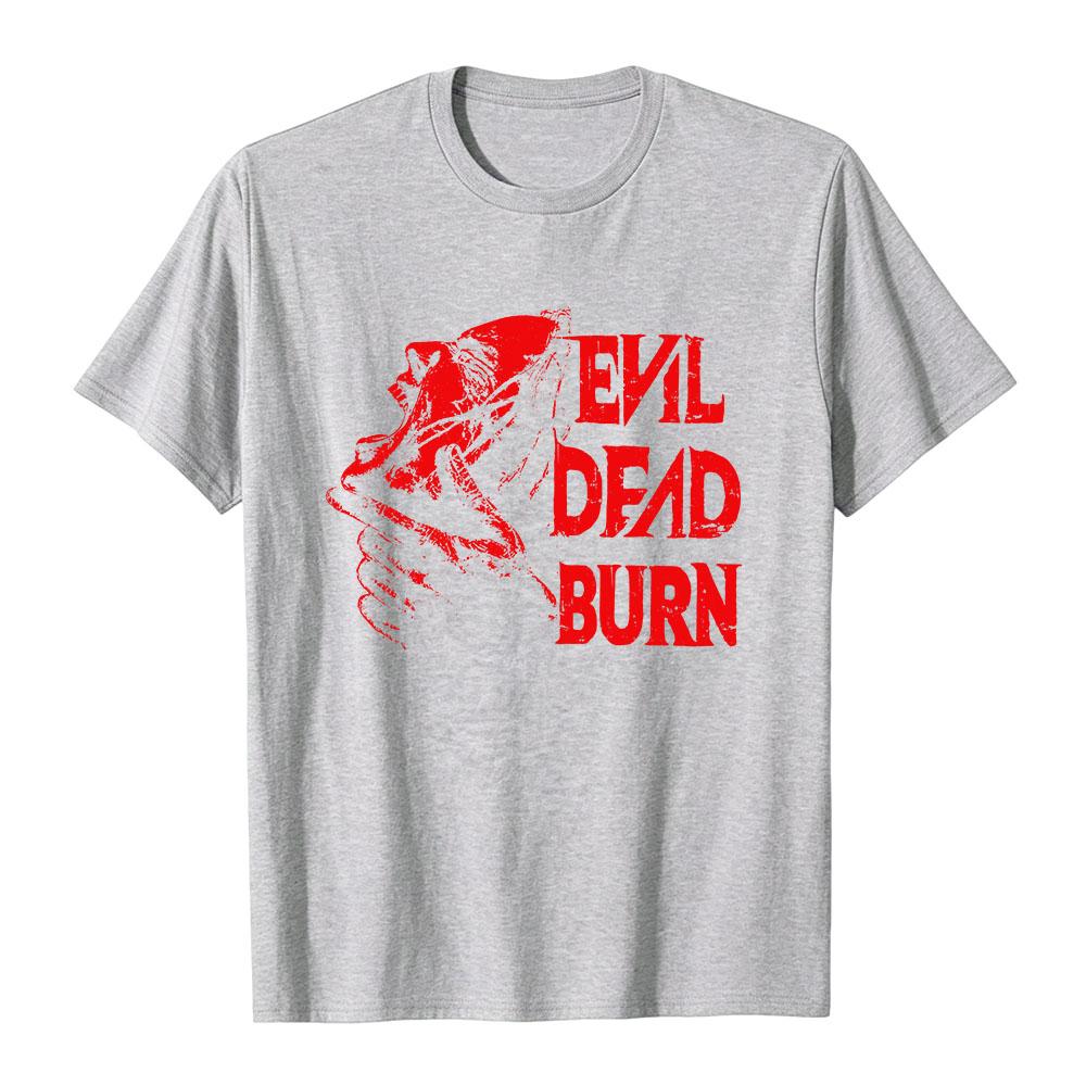 Evil Dead Burn Film T-shirt Cotton Summer Short Sleeve Male Tshirts Streetwear Unisex Graphic Merch Soft Horror Movie Print Tees
