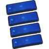 4 Pcs Universal Rectangle Shape Reflector for Motorcycle Garbage Cans Car Trailer Truck and Bike Blue Auto Replacement Parts