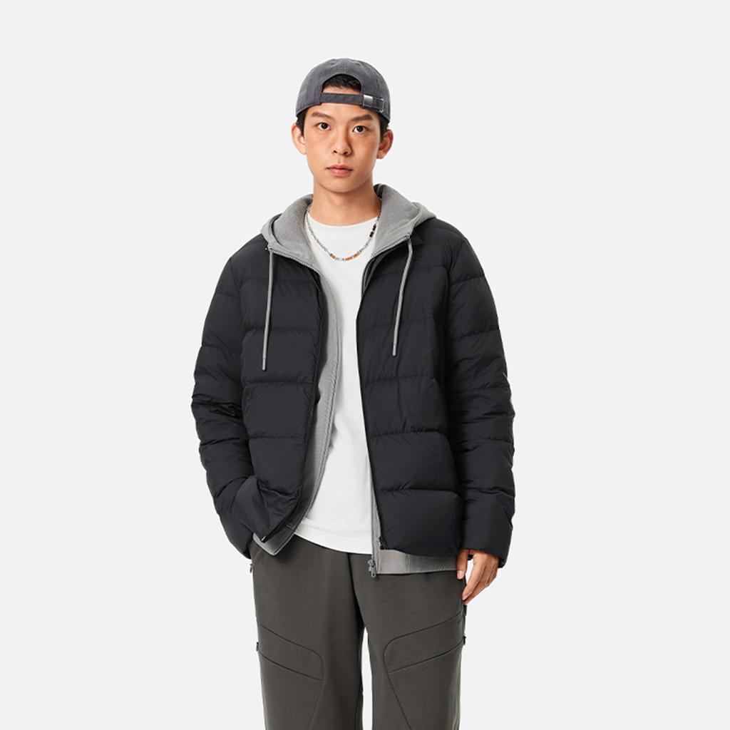 Li Ning China Color Series Solid Color Stand Collar Zipper Long Sleeve Down Jacket Men Jacket Black AYMU353-1
