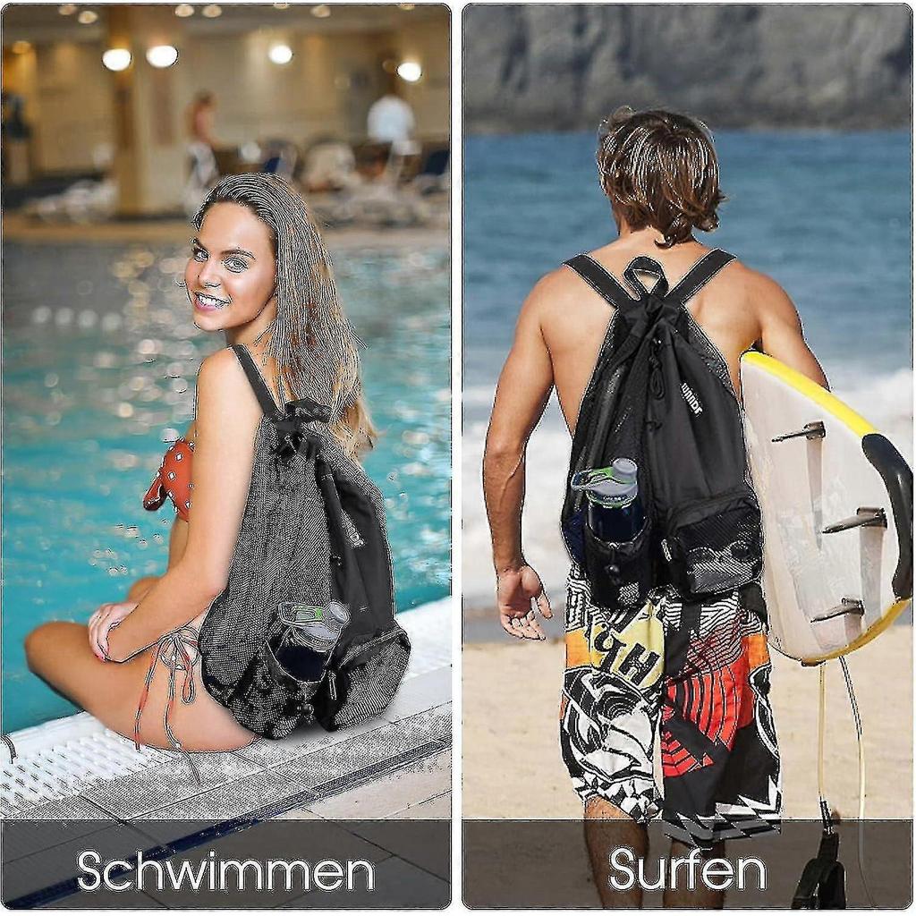 Drawstring Swim Gym Pool Backpack Separated Waterproof Dry Compartments Bag Dry And Wet Bag Swimming Equipment Mesh Bag