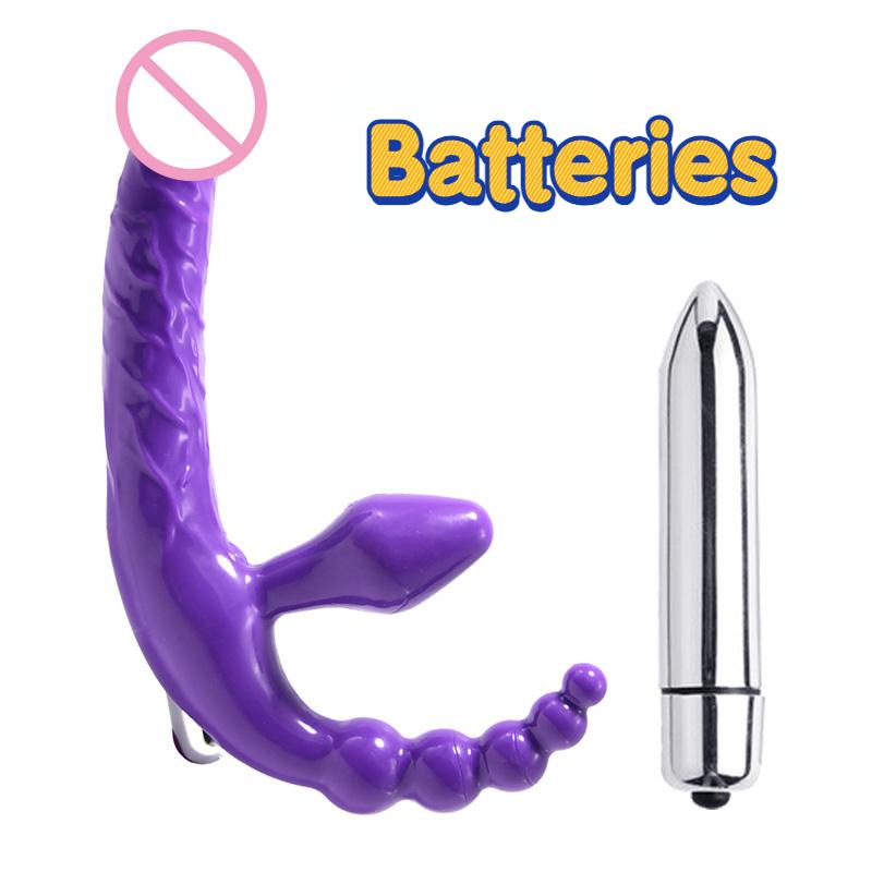 Strapon Dildo Vibrator for Couples Erotic Intimate Goods Double Penetration 10 Speed Anal Vibrator Sex Toys for Women Lesbians