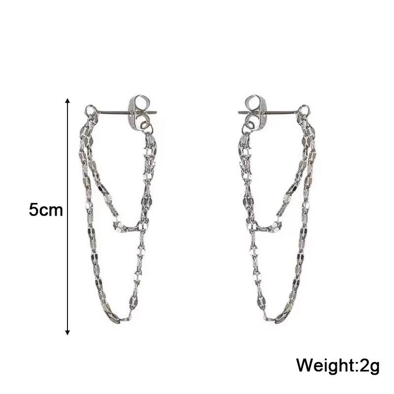New Crystal Hanging Earrings for Women Korean Fashion Tassel Earrings Gold Color Metal Thread Dangle Earrings for Female