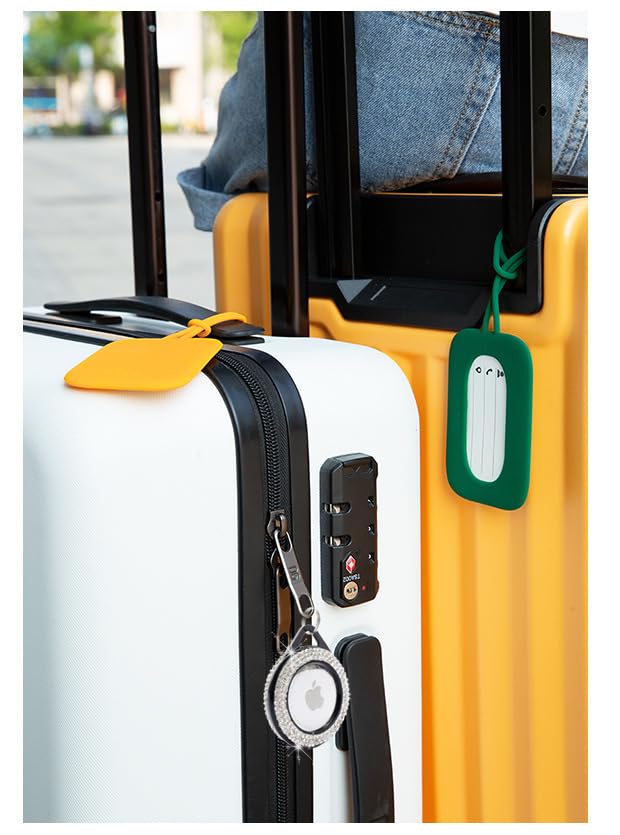 FINON AirTag Case, Keychain for AirTag, Anti-Loss GPS, Kids', Sparkly, Light Stone, Cute, Stylish (Colorful)