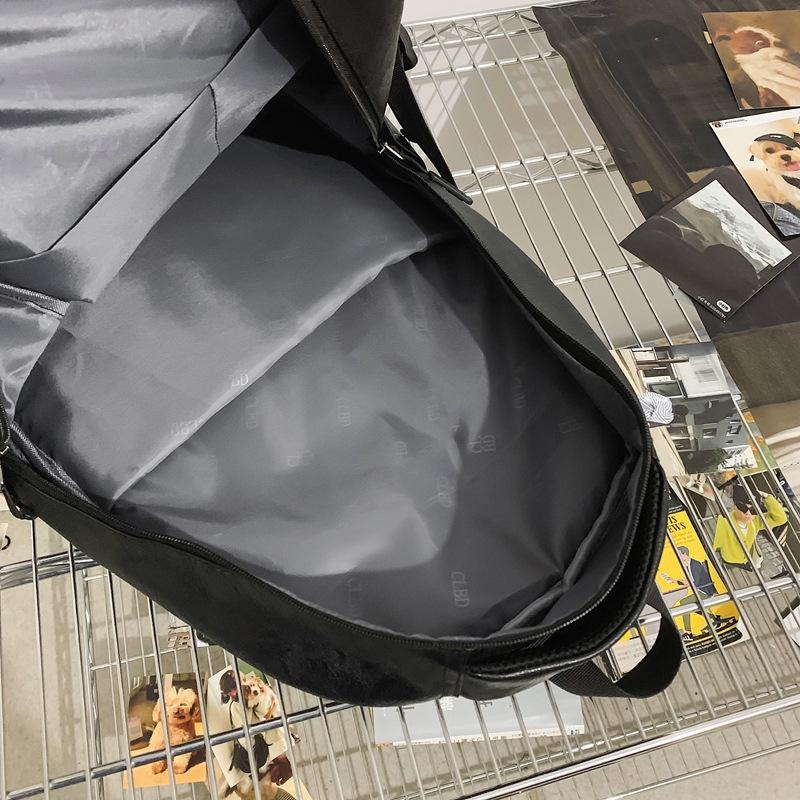 Junior High School Student Schoolbag Men's Fashion Soft Leather Backpack Men's High-end Middle School Student Spine Backpack
