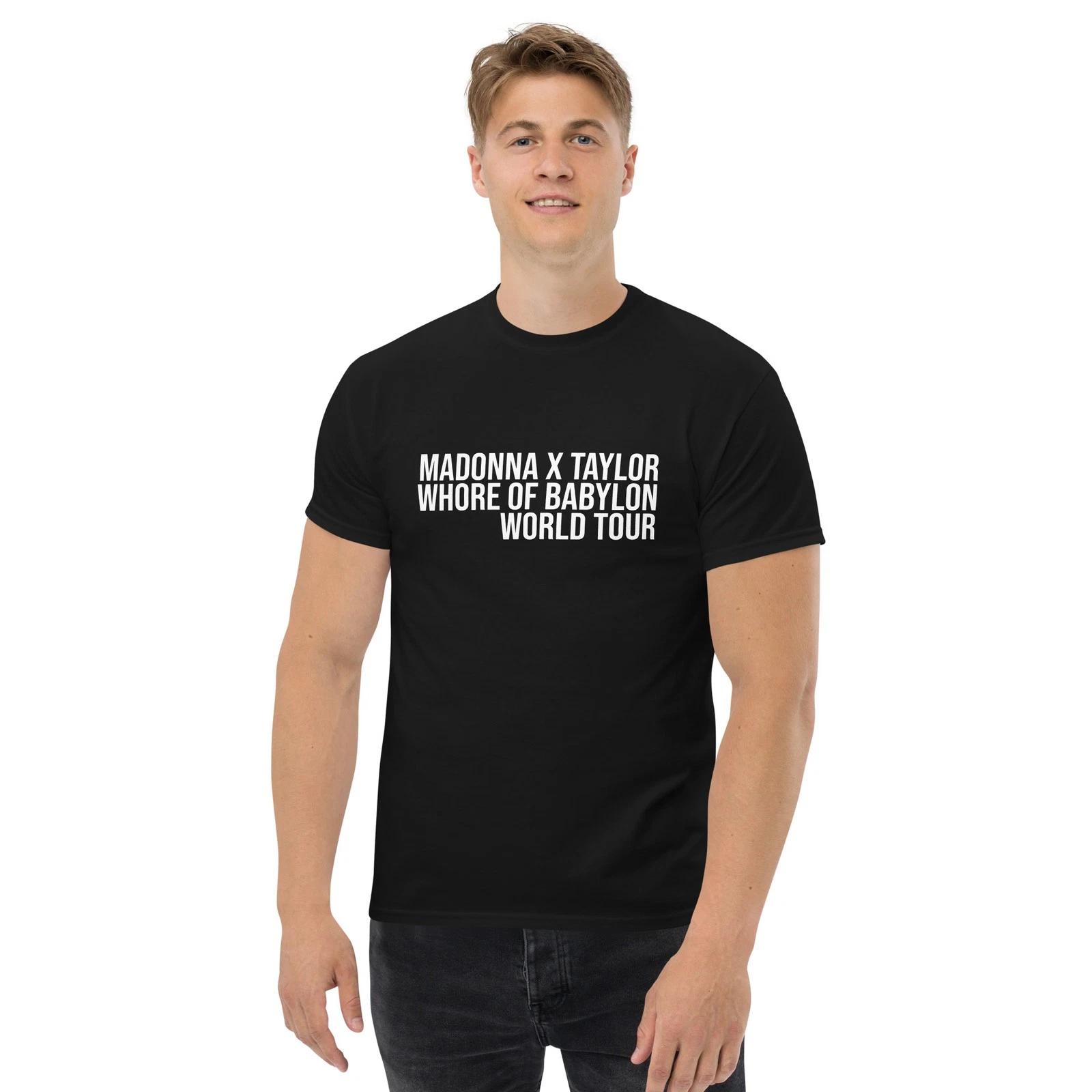 Madonna Taylor Whore Of Babylon World Tour Unisex black tee shirt t-shirt M
