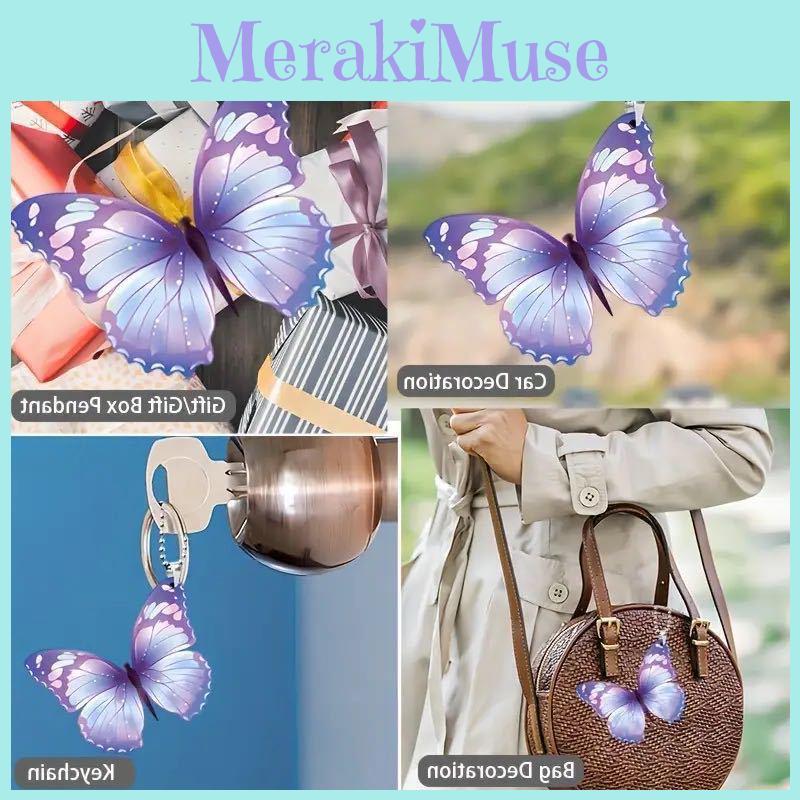 Purple Butterfly Delightful Acrylic Pendant For Home Decoration And Unique Car Accessories Friends For