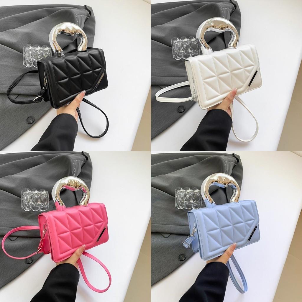 Schicke Trendy PU-Leder Handtasche Kleine Quadratische Tasche Für Damen Mit Stilvollen Nähten