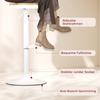 Bar Stool Set of 2, Height-Adjustable 360 degrees Swivel Bar Stool with Steel Frame Footrest 38.5x38.5x60-80 cm Natural Wood+White