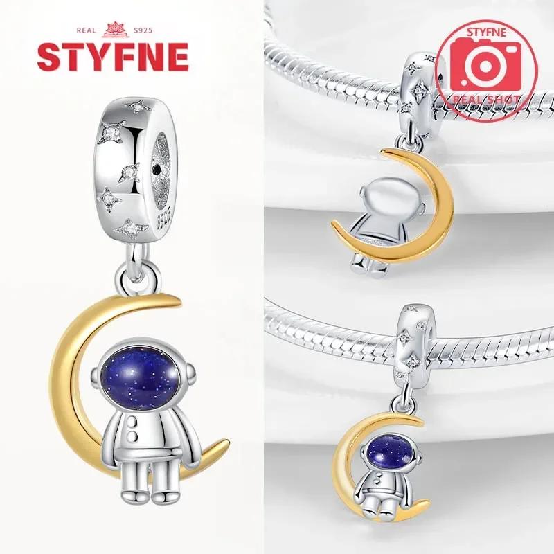 copper Astronaut Spaceship Space Collection Charm Bead Charms Bead Charms Compatible With Authentic Bracelets for Women Do It Yourself Jewellery Gift