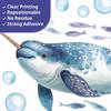 Decowall Sea Animal Wall Watercolor and Dolphin Design for and Removable Wall Decorations for Educational and Toddlers Stickers, Whale, Shark, Kids'