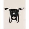 Men's Sexy Crotch Hollow Thong Underwear with Fun Printed Bow Decoration Breathable Underwear