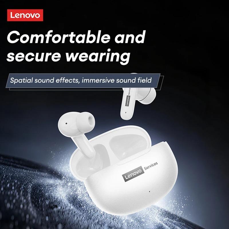Original Lenovo LE202 Wireless Bluetooth 6.0 Earphones AI Call Noise Cancellation Sound Quality Headphone Long Battery Life Earbuds