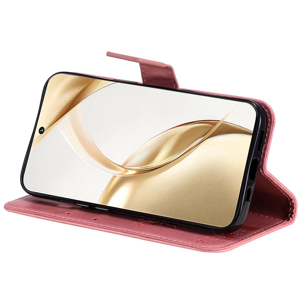 For Honor 200 5G Phone Case with Stand Cat Tree Pattern Leather Wallet Mobile Cover