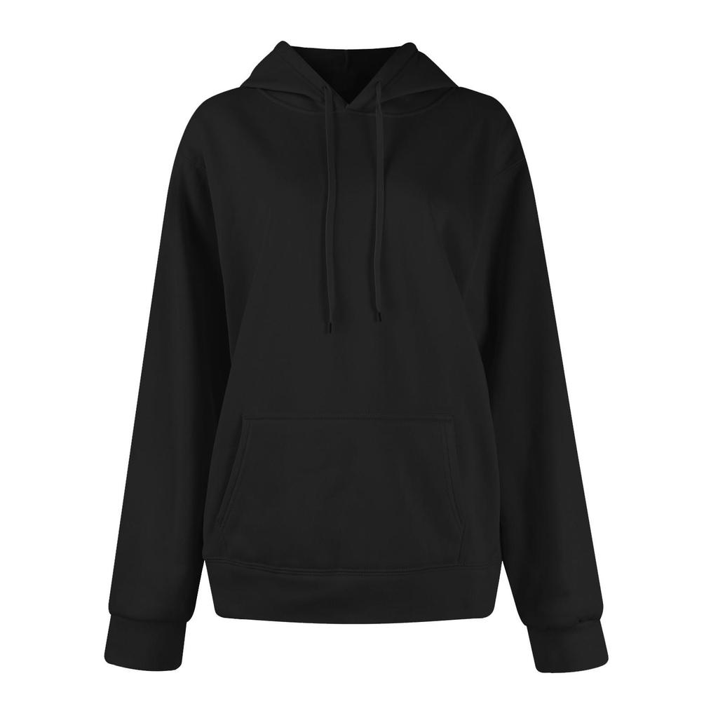 Damenmode, lässiges Sweatshirt, einfarbig, Kapuzenpullover mit Tasche