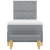 Box Spring Bed with Pillow Light Gray 190 x 90 cm Fabric