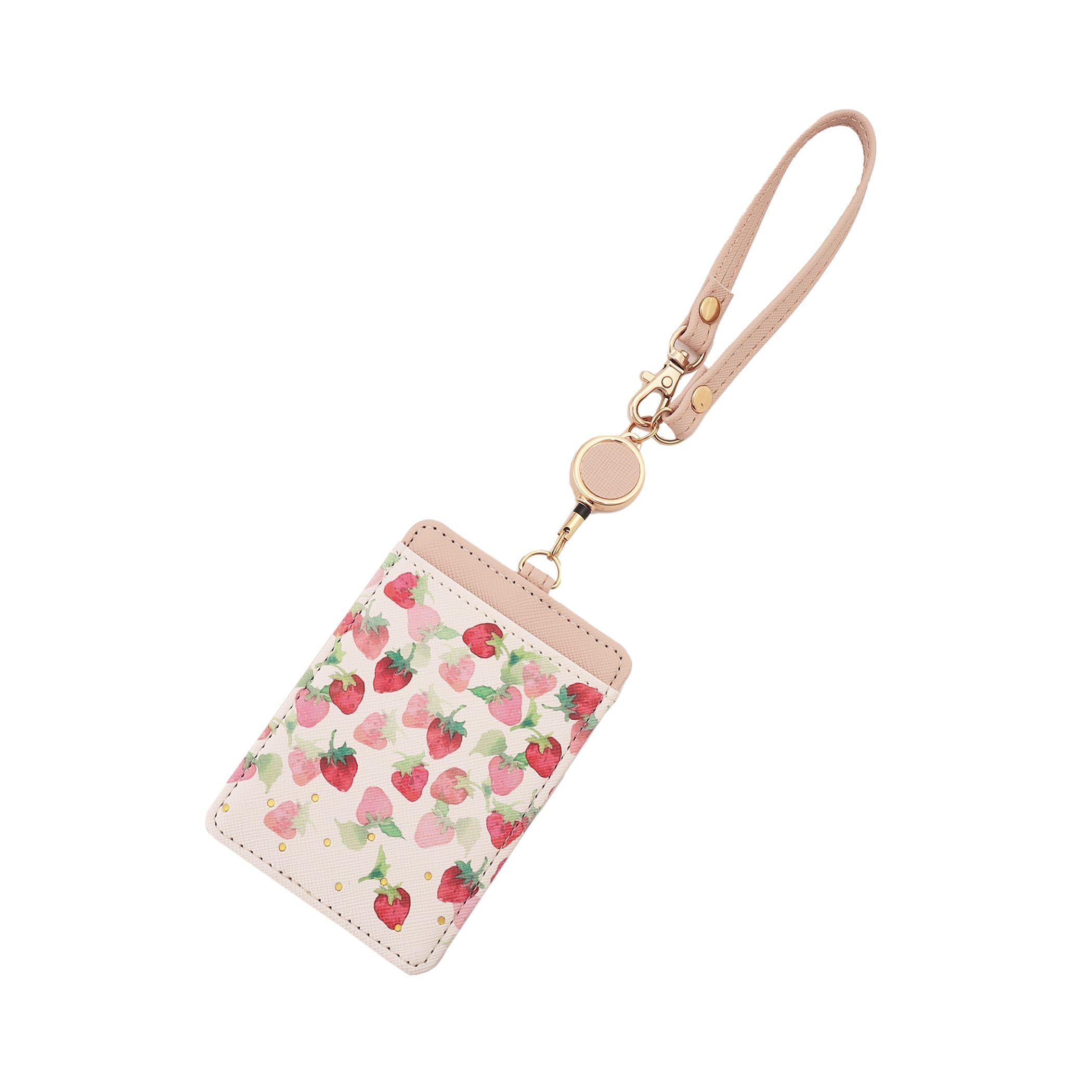 Afternoon Tea Living JS21 Чехол для пропуска с катушкой-шнурком в виде клубники, Белый