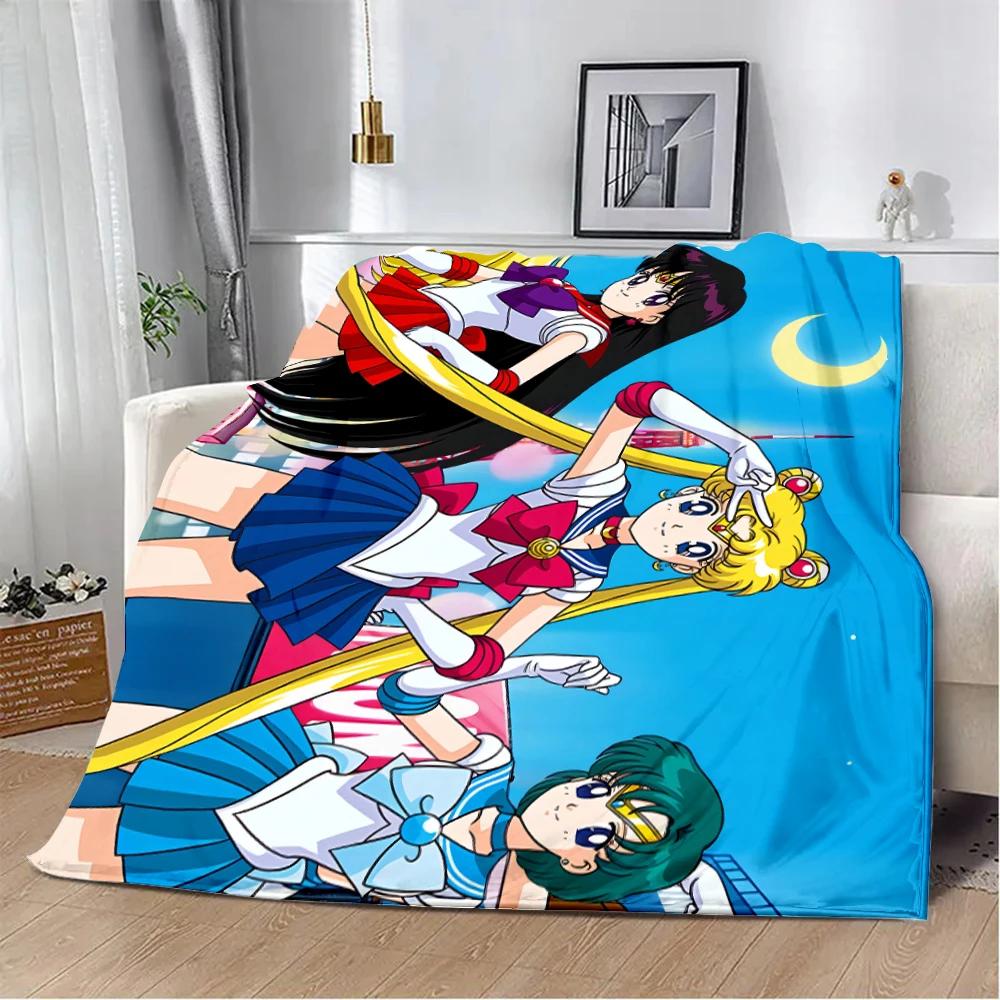 Anime Sailor Moons Printed Blanket Picnic Blankets Warm Blanket Soft and Comfortable Blanket Home Travel Birthday Gift