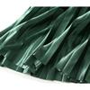 KANO SEIKA Pleated Long Flared Plus Elastic Everyday and Special Solid Green Women's Skirt, Skirt, Shiny, Size, A-Line Bottoms, Waist, Slimming,