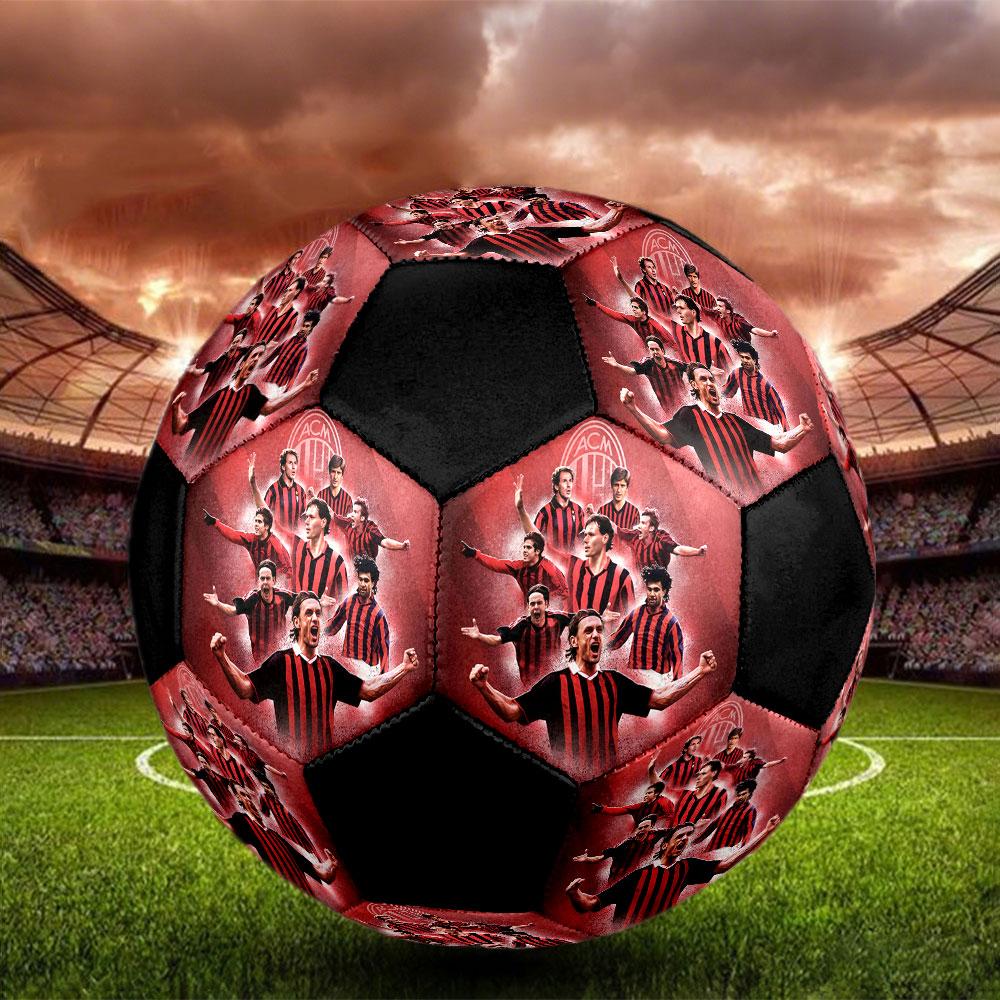 1 pz Pallone da Calcio AC Milan Taglia 5 Pallone da Calcetto Indoor Moda Colorato Gioco in Giardino - Ottimo Regalo per i Fan dello Sport HE18