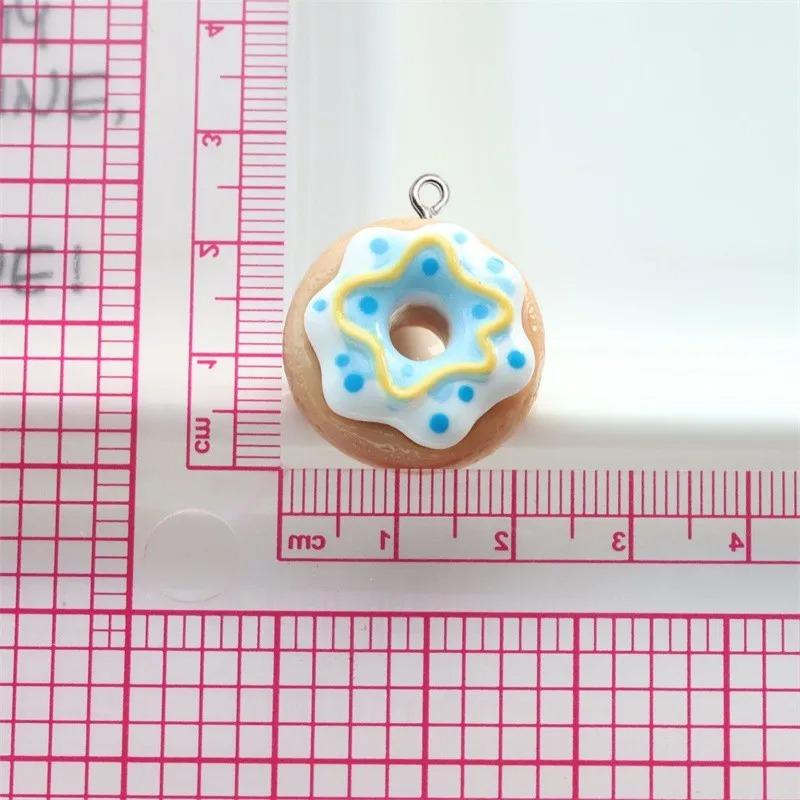10Pcs Colorful Donut Resin Charms For Jewelry Making DIY Women Earrings Necklace Pendants Fashion Keychain Bag Accessories Decor