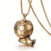 Football & Shoes Design Stainless Steel Chain Necklace, Retro Creative Street Style Cool Necklace For Boys