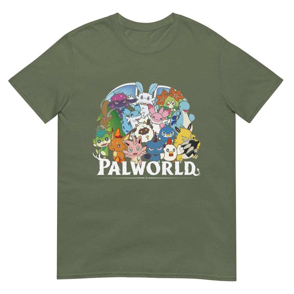 Palworld Vollständiges Charakter-Gruppenporträt Videospiel T-Shirt
