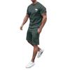 Herre Todelt Antrekk Sommer Casual Muskel Kortermet T-skjorter Og Klassisk Passform Sports Shorts Sett Treningsdress