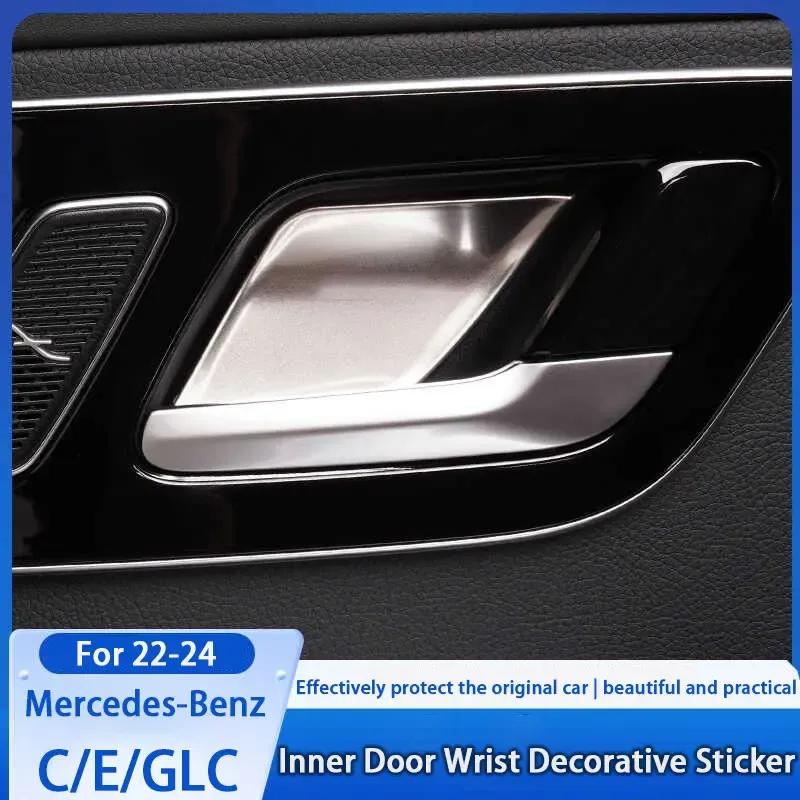 For Mercedes Benz C200L C260L E300L GLC300L S400L EQE EQS Car Inner Door Bowl Panel Decorative Stickers Car Interior Accessories