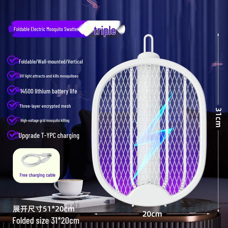 2026 Telescopic Electric Mosquito Swatter: Powerful Shock, Automatic Mosquito Lure & Repel for Home Use