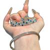 Luxury Zircon Triple Layer Open Bracelet With Flower Accents For Fashionistas And Office Wear