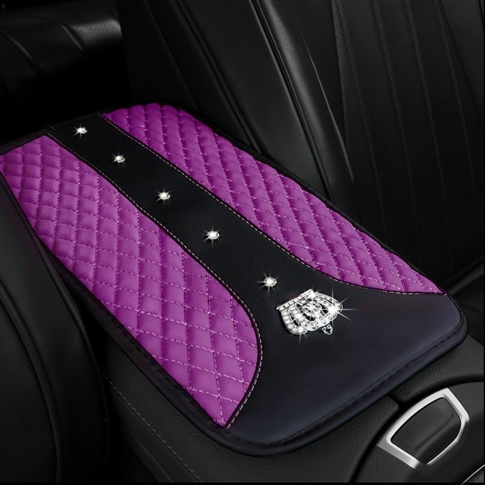 

Artificial Leather Car Armrest Pad Soft Console Box Mat New Arm Rest Cover фиолетовый