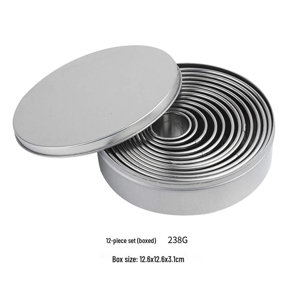 Stainless Steel Dumpling/Tart Skin Cutter & Mousse/Donut Baking Mold Set.