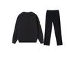 Li Ning Letter Print Fleece Loose Round Neck Pullover Long Sleeve Versatile Sweatshirt Set Unisex Sweatshirt Set Black YKLT415-1+-AWDRF44-1