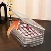 Three-Fold Press-On Transparent Nail Display Rack Plastic Nail Storage Box Organizer For False Nails Display