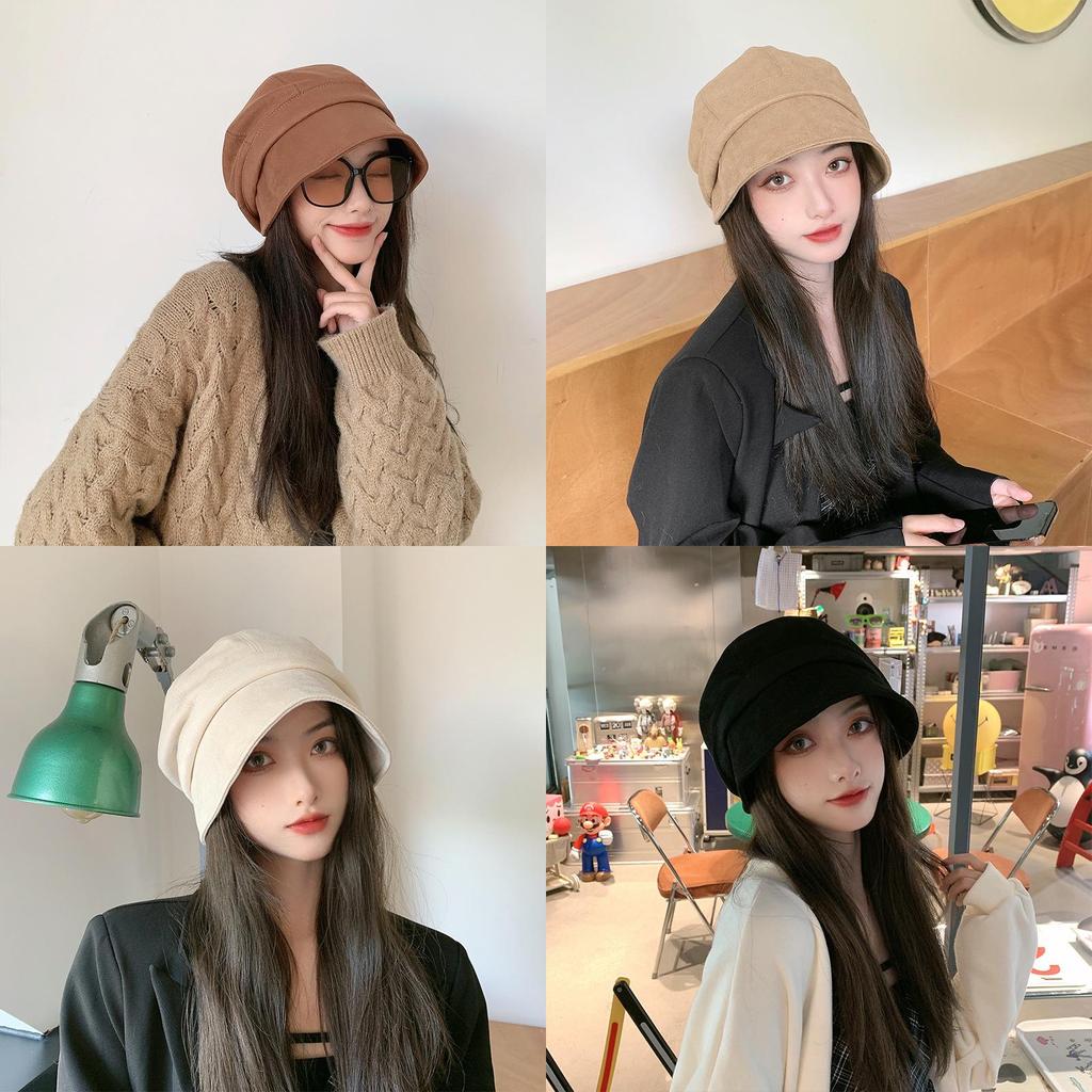 Vintage Octagonal Hat With Wide Brim For Winter Street Style And Warmth