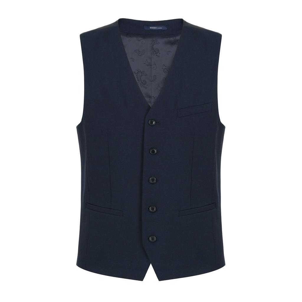 Bassohomme Italian Wool Blended Draped Suit Vest (Wsy1Ve24A)
