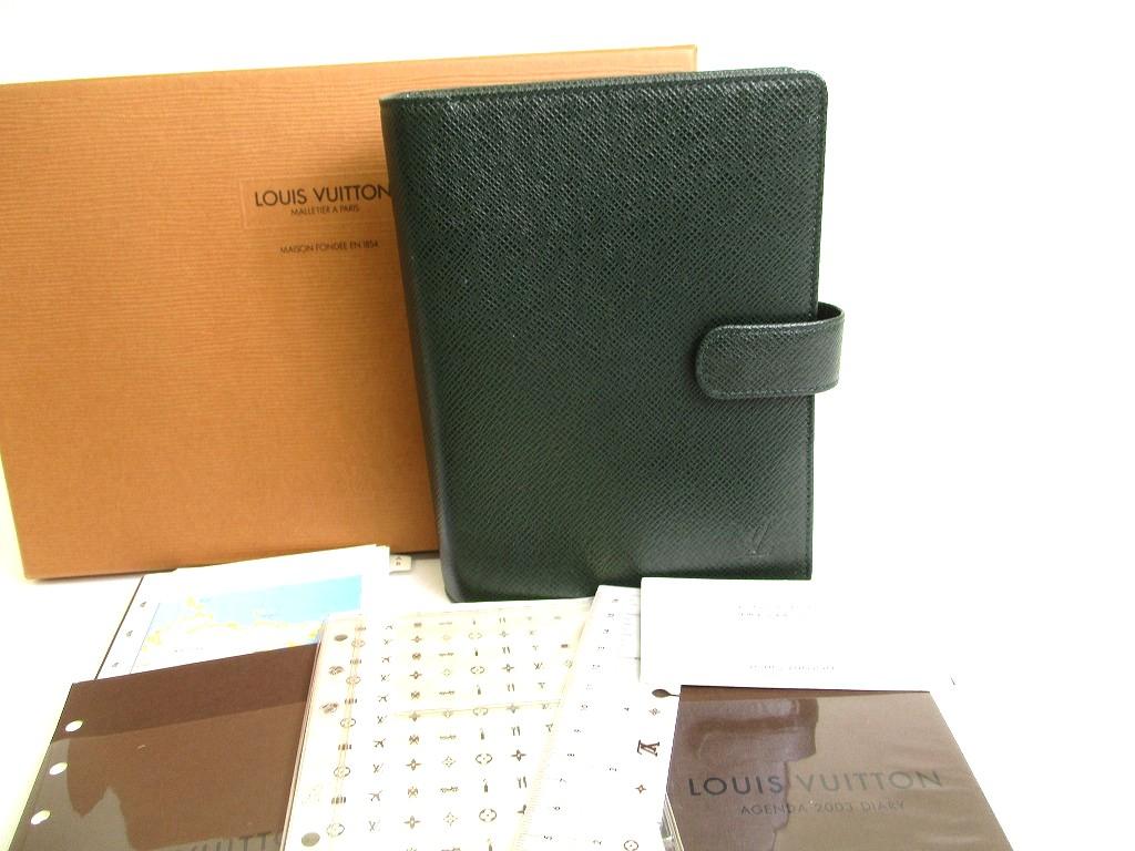 

Authentic LOUIS VUITTON Taiga Episea Leather Document Holders Medium Ring Agenda Cover #a826 Refurbished