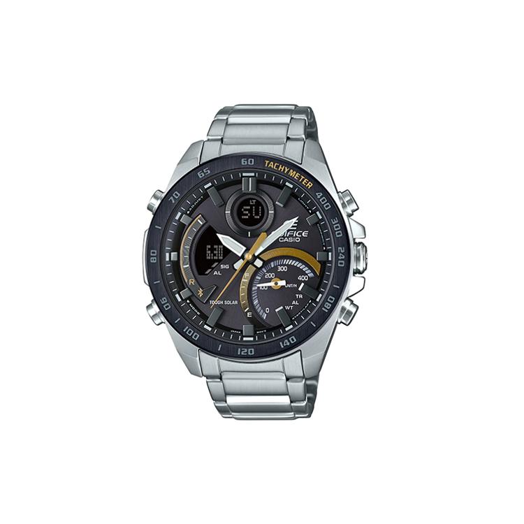 CASIO Men EDIFICE Black Watch ECB-900DB-1C ECB-900DB-1C Silver Strap
