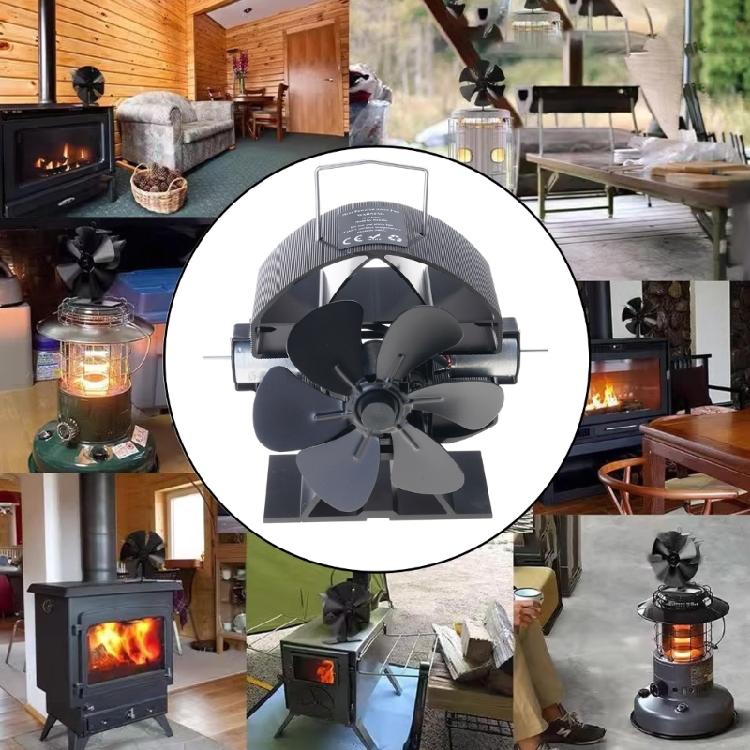 Heat Powered Stove Fan Heat Circulation Fan for Wood Stove No Batteries Required