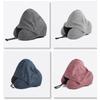 Adjustable Drawstring Hooded Travel Pillow Breathable Removable U-shaped Pillow with Cap Soft Support Washable